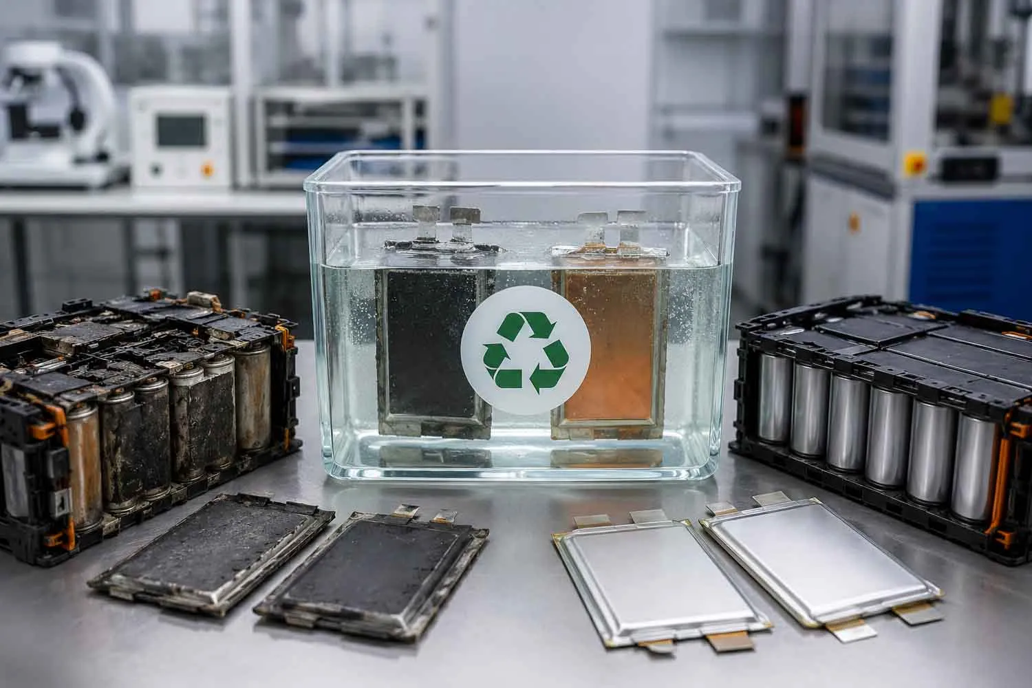 Batterie al litio esaurite: il “bagno” che può riportarle fino al 95% della capacità e ridurre i costi del riciclaggio del 56%